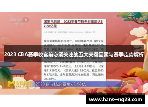 2023 CBA赛季收官前必须关注的五大关键因素与赛季走势解析