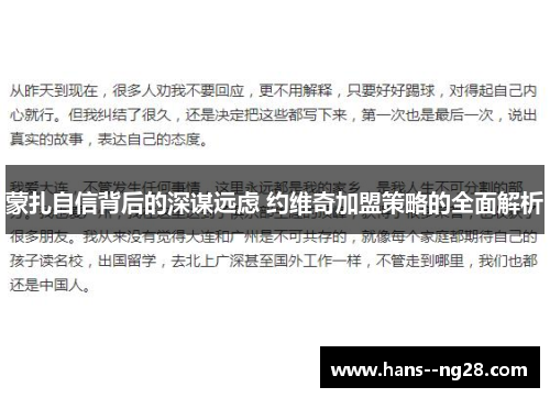 蒙扎自信背后的深谋远虑 约维奇加盟策略的全面解析