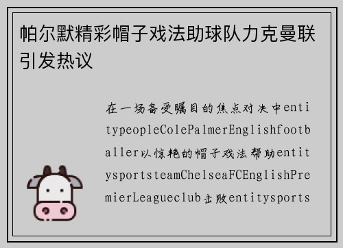 帕尔默精彩帽子戏法助球队力克曼联引发热议